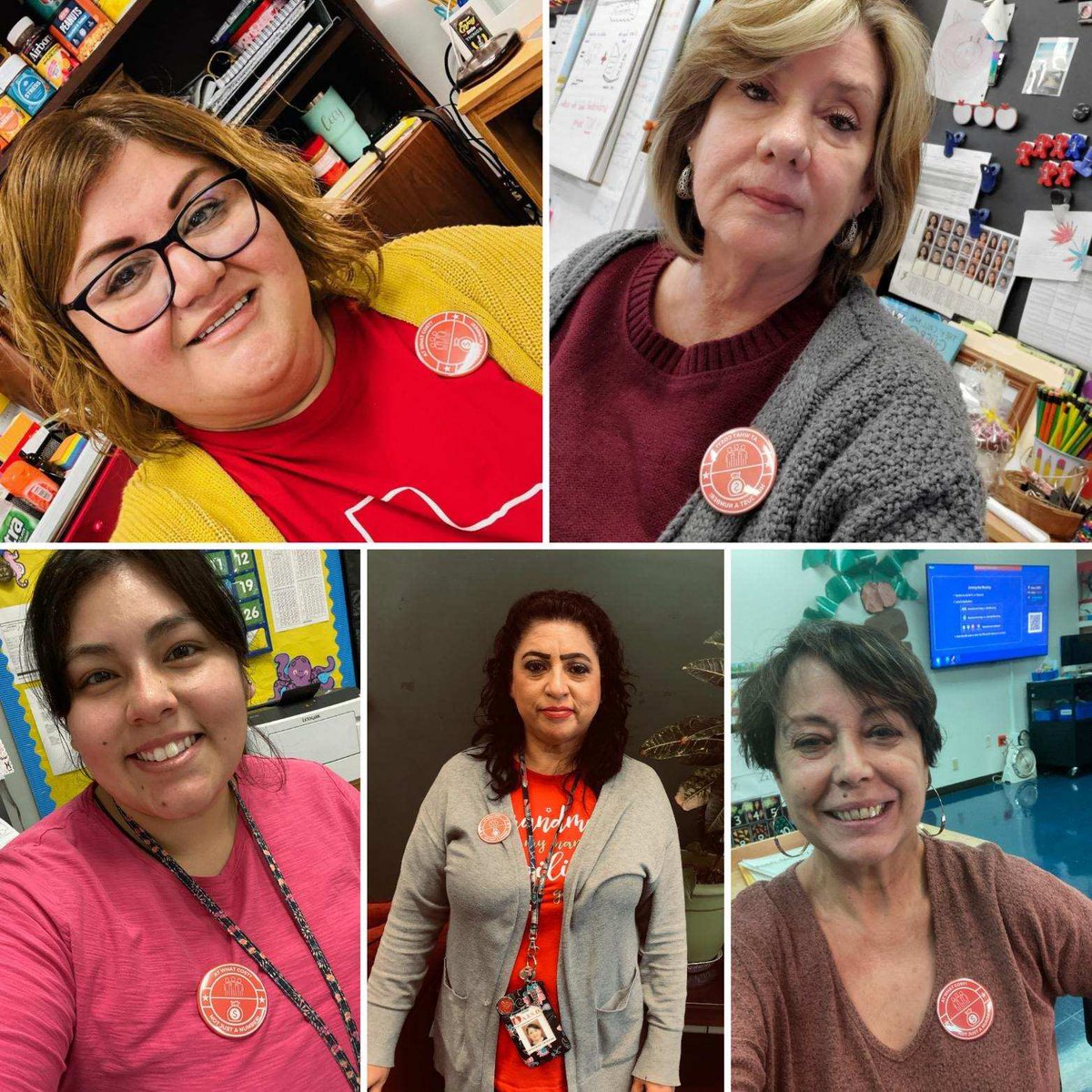 kallisonteach's tweet photo. J. Houston staff showed up for @EdAustin_TX #AtWhatCost button day! I am honored to work with everyone here, and we demand that AISD puts people over $ https://t.co/XfgL6Ow2aJ