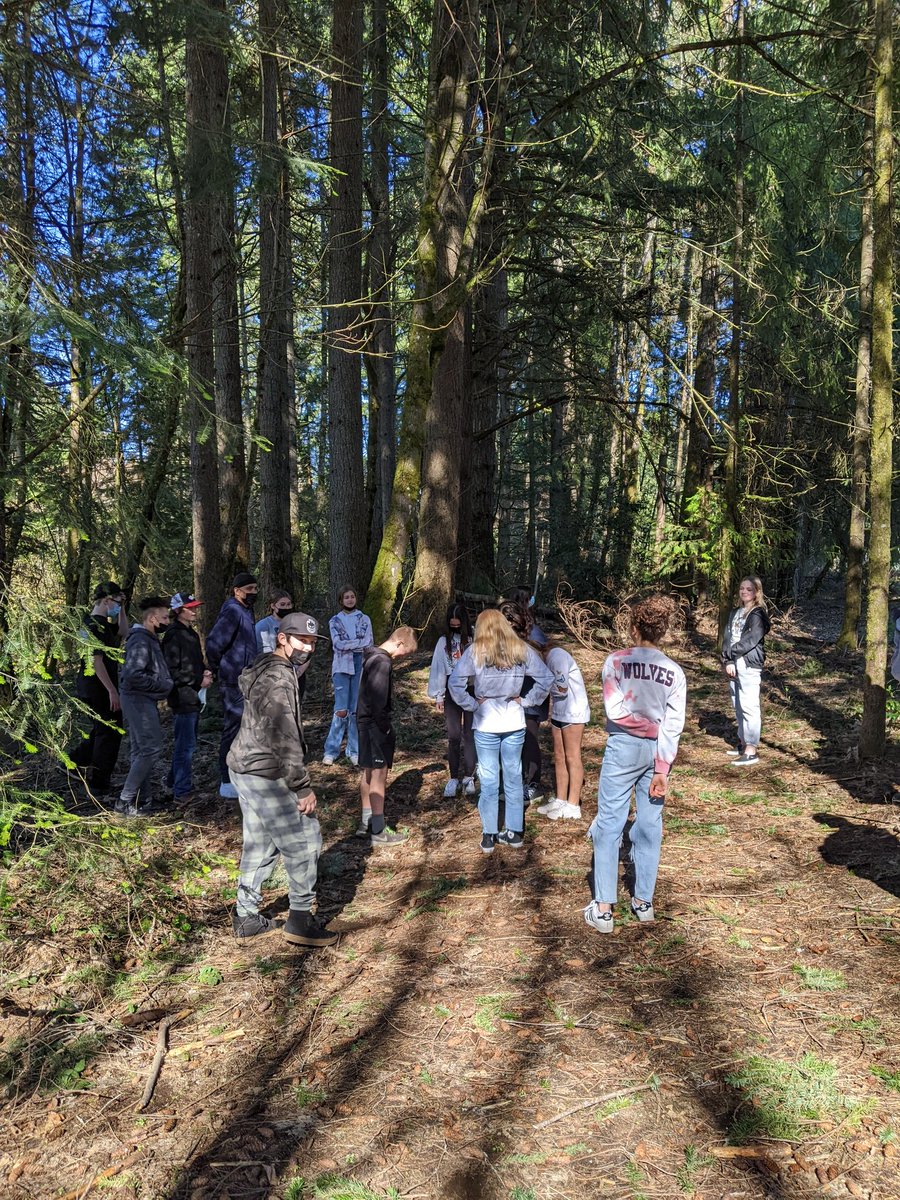 TMSHyLo's tweet photo. Today's objective: I will enjoy being outside. Walk in the woods, look up/look down, ninja stick and a bit of chalk art in the sun... Objective accomplished! @TMSFirewolves @TMSBigMac  @TumwaterSDNews https://t.co/5tC3NZPXOo