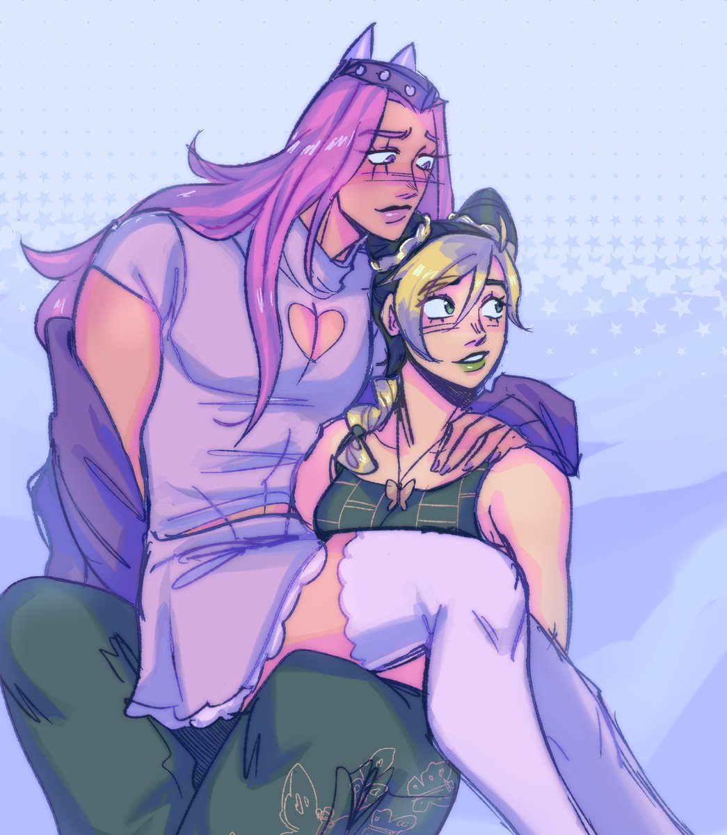 Widdledoppio's tweet photo. Can a Claire's Boy and a Hot Topic girl fall in love???? 
..Yea 🥺
(Anasui's outfit is inspired by @/kewstiny's art of him 💜!!) https://t.co/UjdiXJjMyY