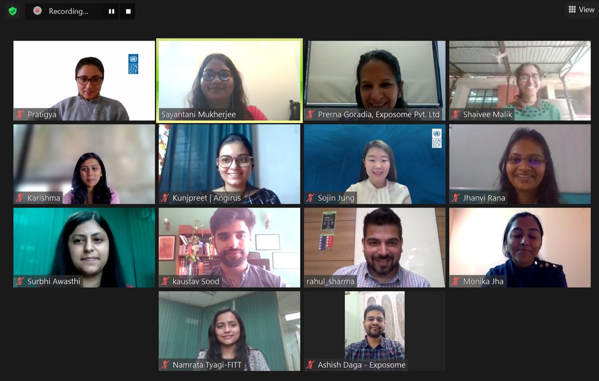 SayantaniM90's tweet photo. #WomenClimateChampions Accelerator Programme kicked off with a cohort of 6 excellent women climate entrepreneurs 🌏👩‍💻

 @UNDP_India @ReNew_Power &amp; @fitt_iitd  working to bridge the #gendergap in #Climate Action.
Excited to partner with @impactaimVA  in India! https://t.co/K1ZdhjY4Yj