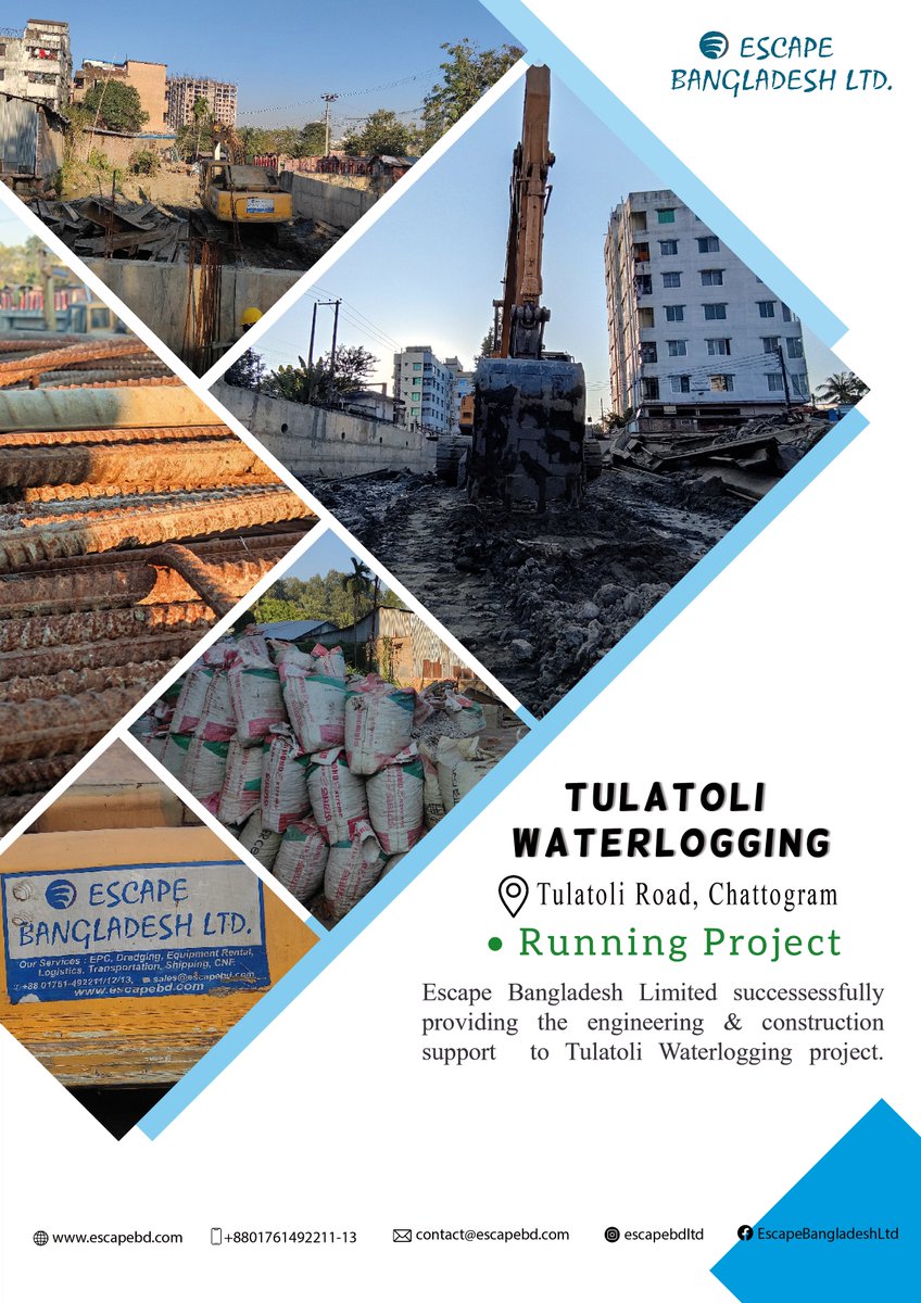 EscapeBdLtd's tweet photo. We are performing Tulatoli Waterlogging project.

Contact Us:
Mobile: +8801761492211-13
WhatsApp: +8801761 49 22 12
Email: contact@escapebd.com
Website: https://t.co/0h6igVIgFq

#Chattogram #ConstructionBD #CivilEngineersBD #ConstructionWork #ConstructionCompany #Bangladesh https://t.co/K7V28w9tGV