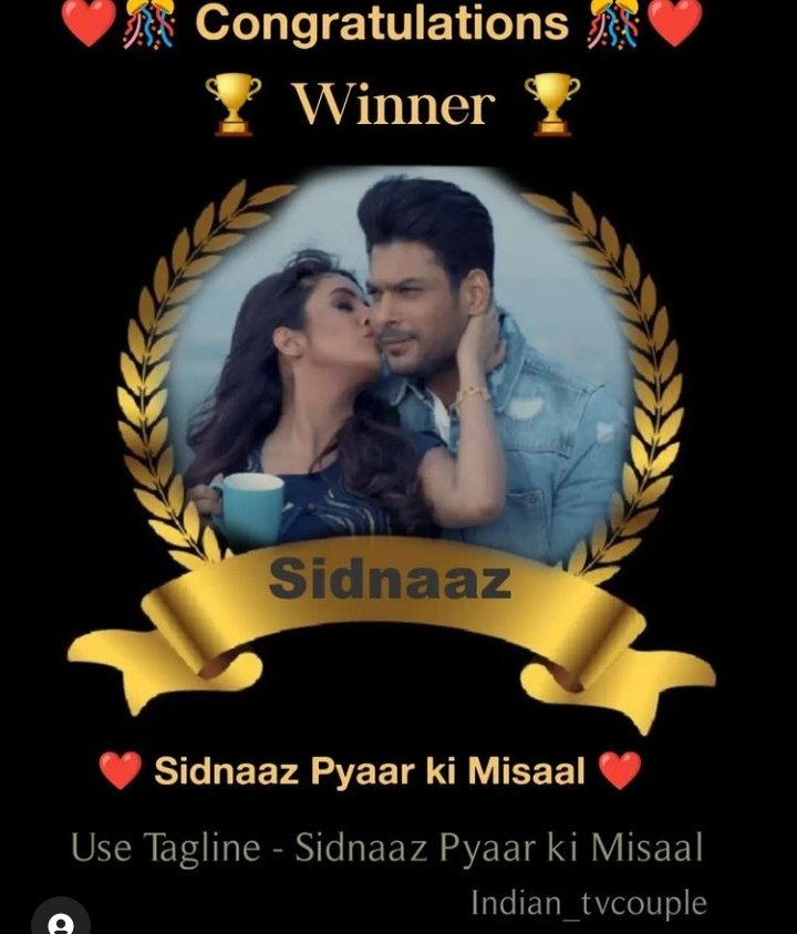 AllSidnaaz's tweet photo. Congratulations everyone โจโจ
#WeLoveYouSidNaaz
#SidNaaz #SidNaazForever #SidharthShukla #ShehnaazGill #SidHearts #Shehnaazians #SidNaazians #TuYaheenHai #2YearsOfIconicWinnerSid
#SidNaazFirstPost
#WeLoveYouSid
#SidharthShuklaLivesOn https://t.co/vKygBrUWOd