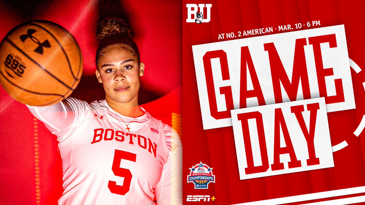 IT'S A #PatriotWBB SEMIFINAL GAME DAY!!! #GoBU

🆚: No. 2 American
🕕: 6 pm
📍: Washington, D.C.
🏀: Bender Arena
💻: patriotleague.tv
Int'l Stream: patriotleague.org/watch
📊: bit.ly/3zPekSF
📰: bit.ly/3sZsIWk