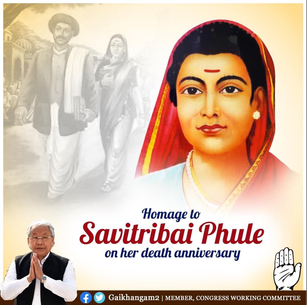 Gaikhangam2's tweet photo. My homage to a pioneer in Women Education and Empowerment, Savitribai Phule ji on her death anniversary today. 

#SavitribaiPhule https://t.co/Yg2a51EDnX