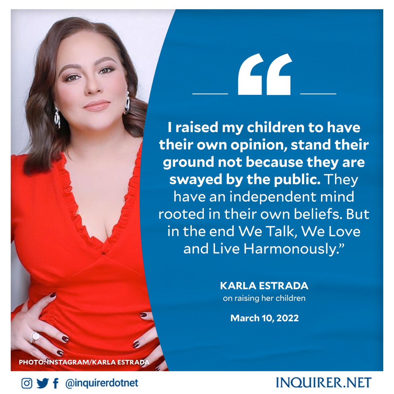 Inquirer on Twitter: "‘I RAISED MY CHILDREN TO HAVE THEIR OWN OPINION ...