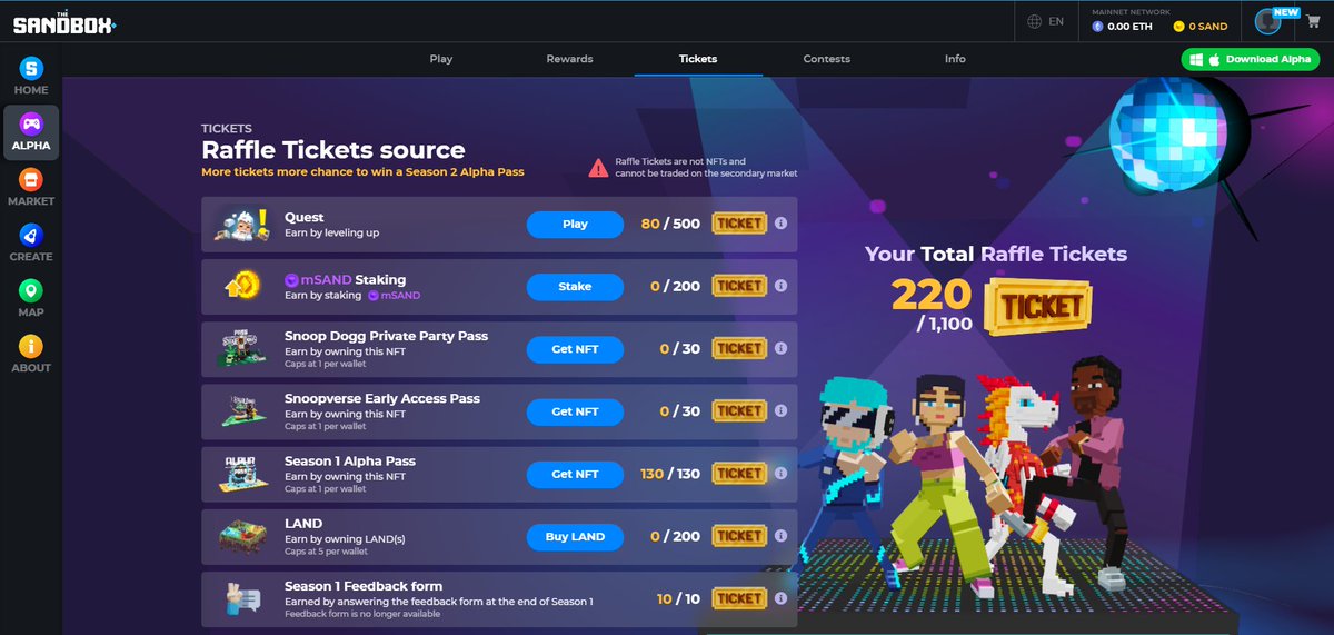 PatriciYassi's tweet photo. @TheSandboxGame I just participated in the daily #SandboxAlphaS2Contest for a chance to earn up to 1,000 $SAND! Starting March 9 -  Show your Raffle Tickets. Check out my screenshot below! 👇 #SandboxAlphaS2 https://t.co/kiUobVU4vu