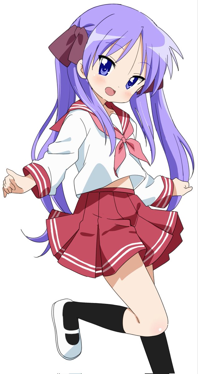 hiiragi kagami 1girl solo ryouou school uniform school uniform serafuku long hair twintails  illustration images