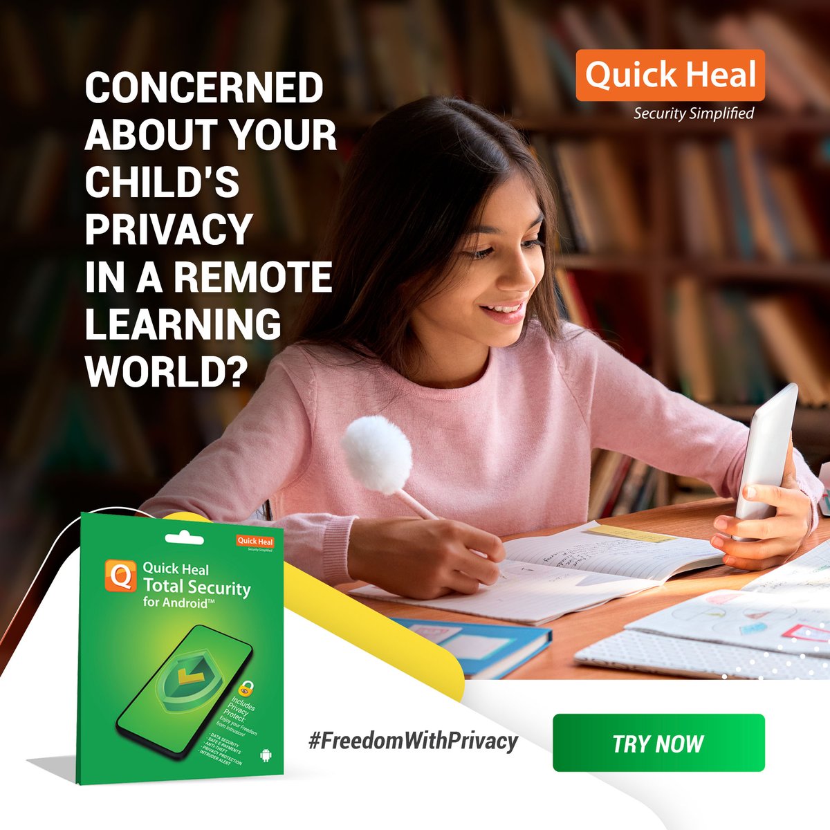 quickheal's tweet photo. Is your child a part of a hybrid learning environment this school year? Ensure they know the difference between good or bad online content and secure their #digitalprivacy with new cutting-edge features. Download trial version today - https://t.co/ddUCvF5YOR
#Freedomwithprivacy https://t.co/M57kwsbct1