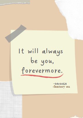 #daisuga // It will always be you forevermore
A fantasy au wherein Suga fell in love with a talented archer named Daichi sawamura.