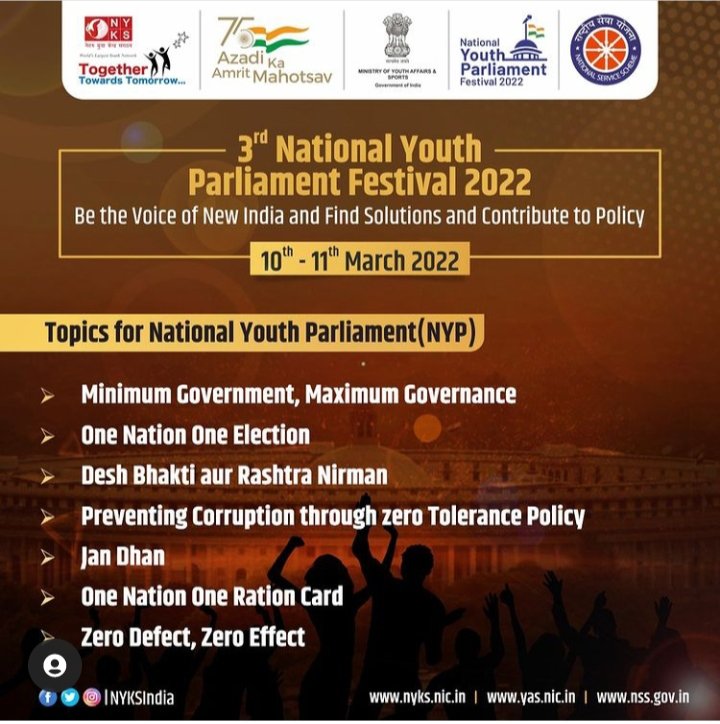 Chandrapur5955's tweet photo. Let's join 3rd National Youth Parliament Festival.
https://t.co/1VcKJ7Ngfo
#AbYuvaBolega #NYPF2022
#National_level #Trending https://t.co/tSa1hGtEuI