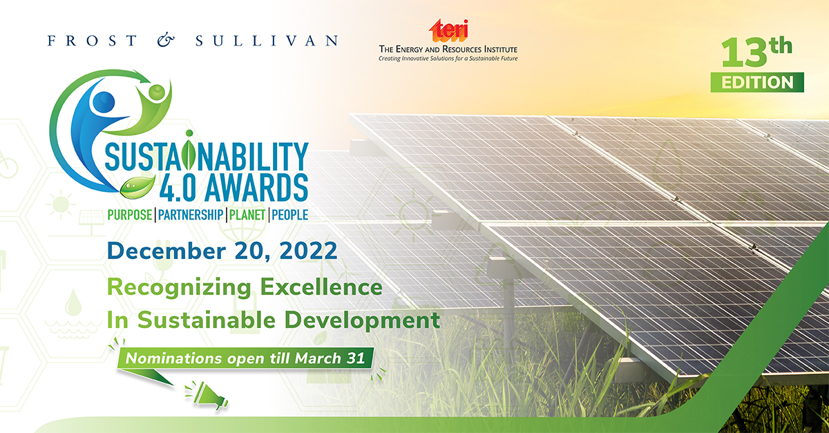 .@Frost_MEASA &amp; <a href="/teriin/">TERI</a>'s #FSSustainabilityAwards aims to highlight need for linkages between an organization’s #strategy, #governance &amp; financial performance &amp; social, environmental &amp; economic context within which it operates. 
Details: frost.ly/5ak
#FrostAwards #SDGs