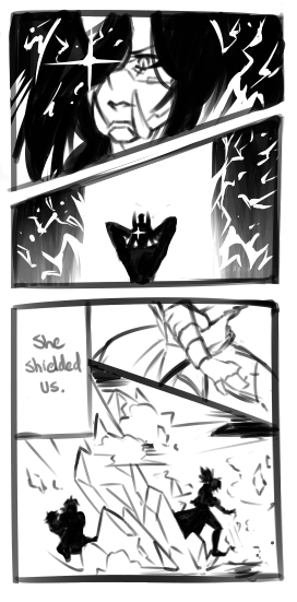 I'm gonna continue the comic. This has been a lot of fun so far, and has been out of my comfort zone, so I'm exploring a lot of stuff I haven't done much with, like backgrounds and stuff.
I'll post the first batch tomorrow, but here's a sneak peek! #OC 