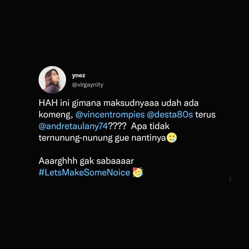 noice_id's tweet photo. Seru banget liat reaction orang-orang soal line-up #NoicemakerClub2022! 😍
📢 Btw, udah pada follow akun Noicemaker terbaru di aplikasi Noice belum nih? Yuk, follow sekarang biar nggak ketinggalan informasi terbaru dari mereka. #LetsMakeSomeNoice