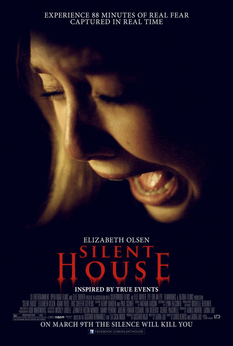 FilmNewsNos's tweet photo. 🎬MOVIE HISTORY: 10 years ago today, March 9, 2012, the movie ‘Silent House’ opened in theaters!

#ElizabethOlsen #AdamTrese #EricShefferStevens #JuliaTaylorRoss #AdamBarnett #HaleyMurphy #ChrisKentis #LauraLau https://t.co/M6kjfPRQiZ