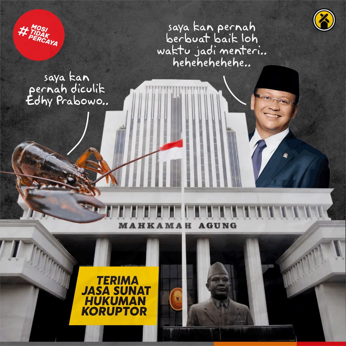 FraksiRakyatID's tweet photo. Mahkamah Agung lagi buka “jasa sunat” nih. Syarat utamanya: pernah berbuat baik. 

Edhy Prabowo terbukti menerima suap pengurusan izin budi daya lobster dan ekspor benih benur lobster (BBL) sebesar Rp. 25,7 miliar atas kejahatannya ia divonis 9 tahun penjara.

#MosiTidakPercaya https://t.co/L0i9FZJfXU