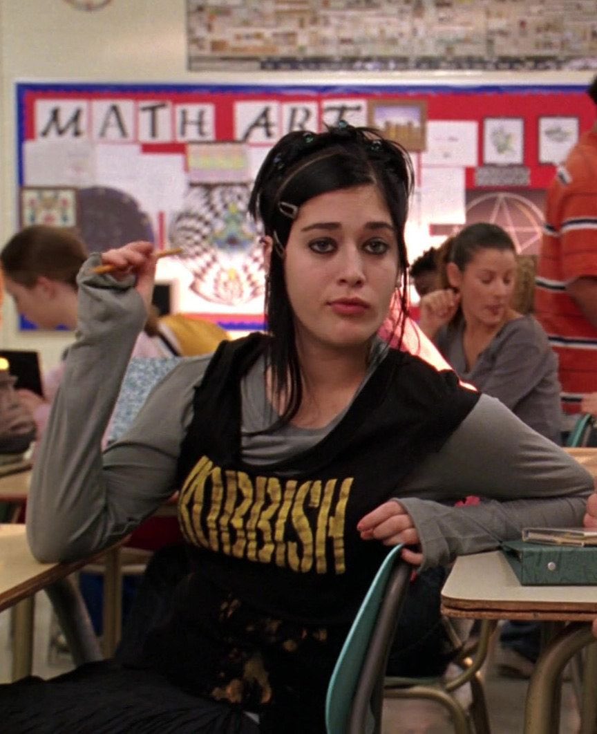 GothGfotd's tweet photo. Todays hot goth gf is Janis Ian from Mean Girls (she/her)! 

She's heavily lesbian-coded and never even denies the rumors about her being a lesbian in the films. She fits 4/5 criteria! https://t.co/jz15PSEBzZ