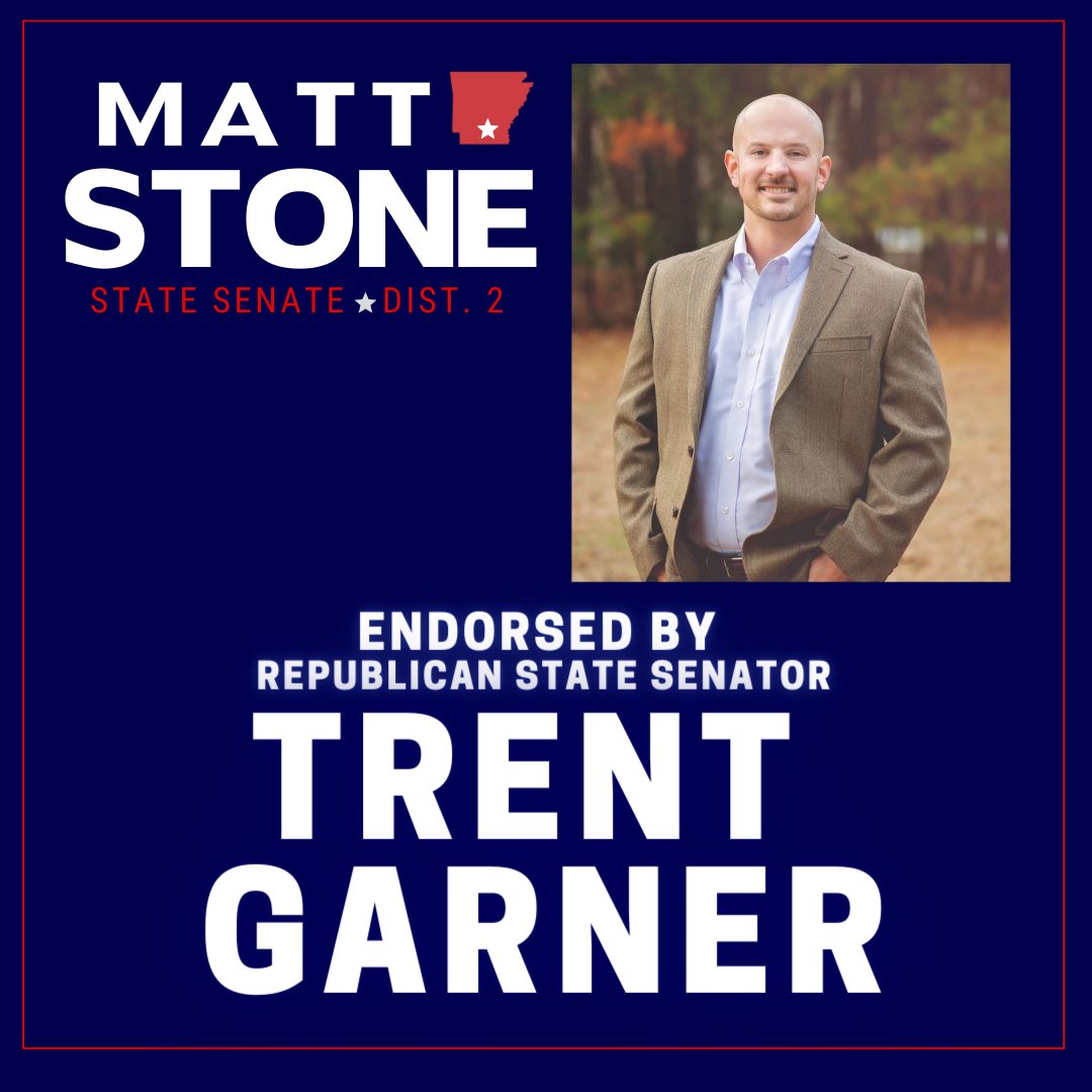 StoneforAR's tweet photo. I'm thankful for  @trent_garner and I'm grateful for his support of my campaign for Arkansas Senate Dist. 2.  https://t.co/FrjJ82mWAl  #ARLEG https://t.co/ILfiq8fVH4
