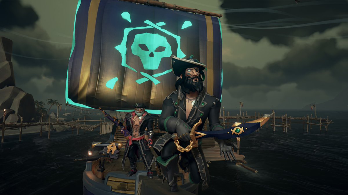 Blue_Lycanroc's tweet photo. Words cannot describe how brutal this grind was, and how panic inducing it was in those last few hours. But, WE. HECCIN. DID IT. LEGENDARY SEA DOG!!! #SeaOfThieves #BeMorePirate #GoodbyeArena https://t.co/FfJwt7CEGV