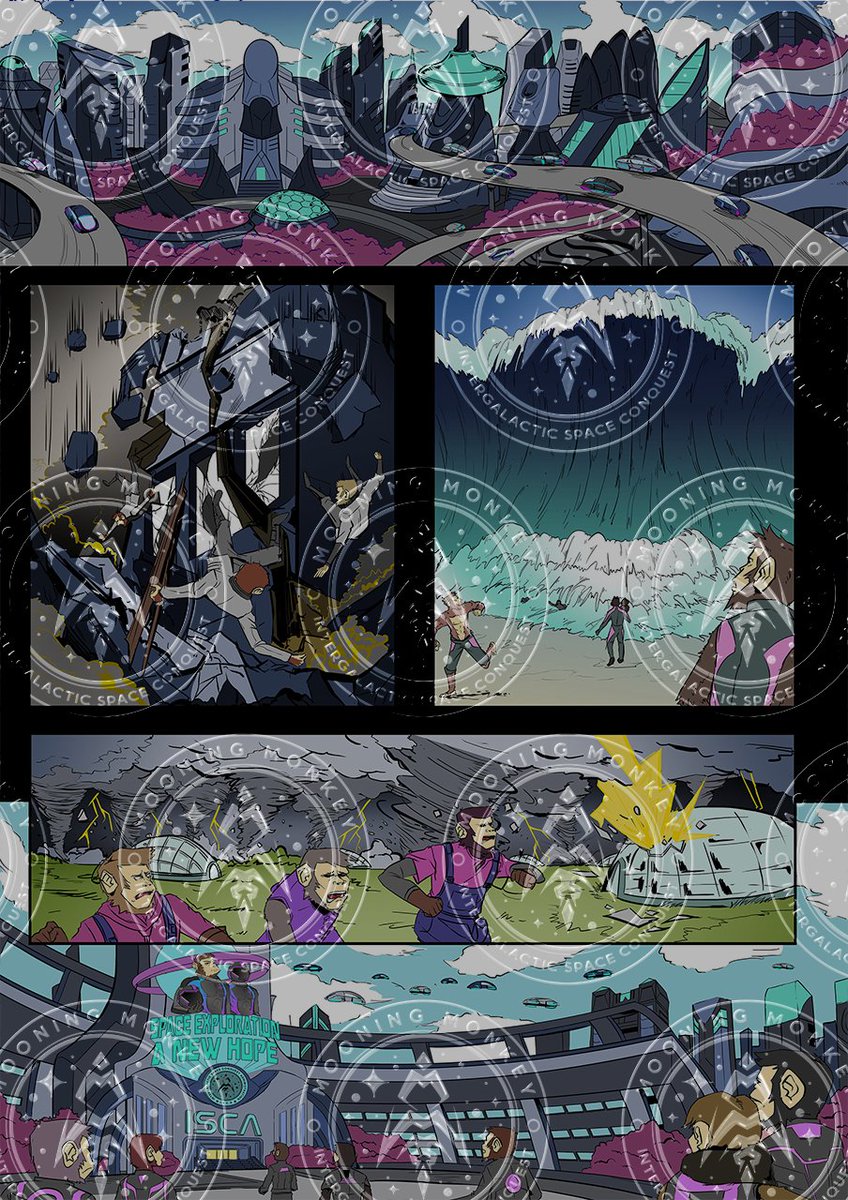 🚨 Another Much-Awaited Reveal 🚨

🤩🚀 Here’s the 2nd page Base Color Layer of our #MooningMonkey Comic Book #NFT 1st chapter: ⚡️ Dark Days ⚡️

💜 And, mark your calendars for the full in-color reveal on March 14!

#NFTs #NFTart #comicbook