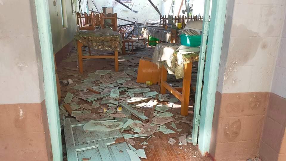 TheChindwin's tweet photo. The early morning airstrike and bombing by #Myanmar’s #junta army this morning has left religious building and its nunnery at Daw Nga Kha village destroyed in the Dee village tract of #Demoso Towship in #Kayah State, 10 March 2022. 

Photo/DMO – PDF, KNDF https://t.co/Vv6VT8IxdP