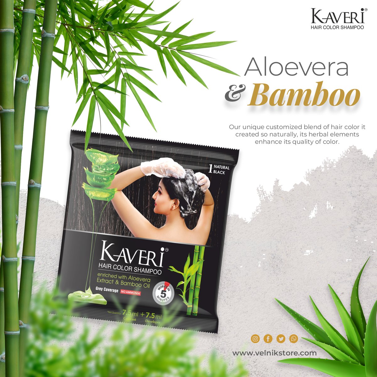 velnik_Indialtd's tweet photo. Kaveri Hair Color Shampoo With Aloe vera &amp; Bamboo Oil Extract🍃
Our unique customized blend of hair color it created so naturally, Its herbal elements enhance its quality of color.
Available on:- https://t.co/23H3AAGhYV
Amazon:- https://t.co/C0D1d5Qc7W
#Kaveri #HairColorShampoo https://t.co/0TDpzhlhLK