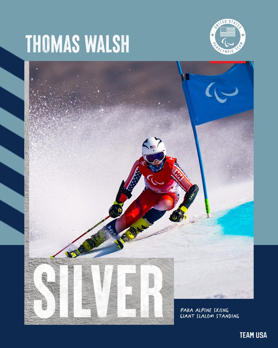 WALSH WINS SILVER! 🥈

<a href="/twalnutz/">Thomas Charles Walsh PLY</a> picks up his first Paralympic medal and #TeamUSA's first alpine medal of the #WinterParalympics.
