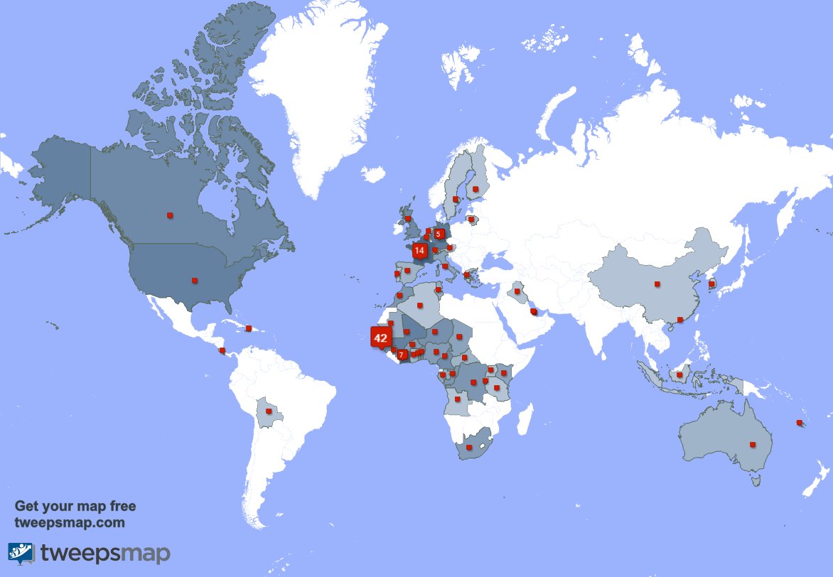 AmonRemy's tweet photo. I have 6 new followers from Senegal 🇸🇳 last week. See https://t.co/soGnVvEbbW https://t.co/2umUGZfffd