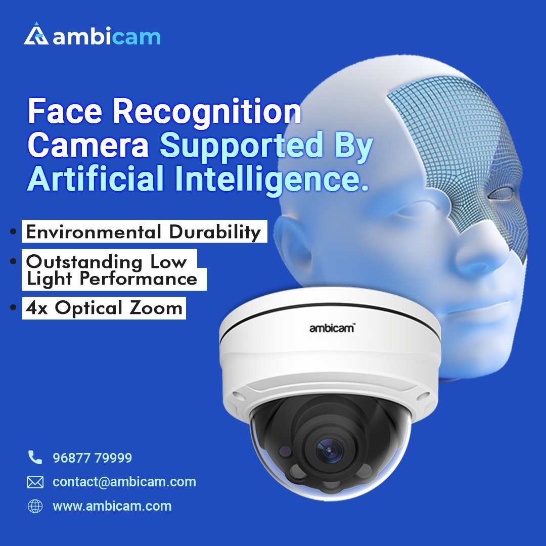 TheAmbicam's tweet photo. Ambicam's Face Recognition Smart Cloud Camera has Edge AI functions including ANPR detection, object identification, facial recognition, intrusion detection, and more.
Learn More: https://t.co/tow32MdlPf
#ambicam #facerecognation #Trending #cctvcamera #AIfeatures #object #CCTV https://t.co/pgacyvWckG