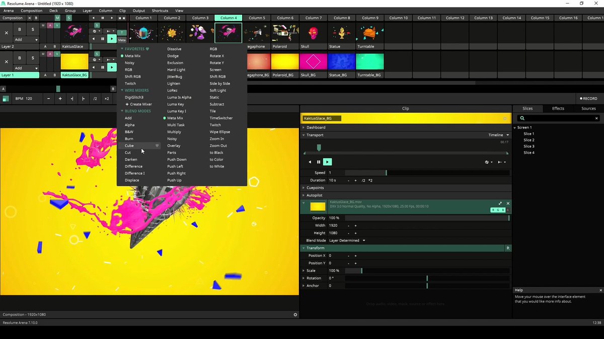 resolume 5 effect transition