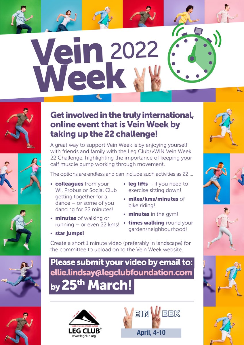 LindsayLegClub's tweet photo. For #VeinWeek2022 the #LegClub community invites you to take on the "22 Challenge" to highlight the importance of keeping your calf muscle pump working.
Whether you plank for 22 seconds, cycle 22km or do 22 seated leg raises EVERYONE can join in!
๐โโ๏ธ๐โโ๏ธ๐ถโโ๏ธ๐ถโโ๏ธ๐คธโโ๏ธ๐คธโโ๏ธ
#GetMovingTogether https://t.co/GCNDgITejH