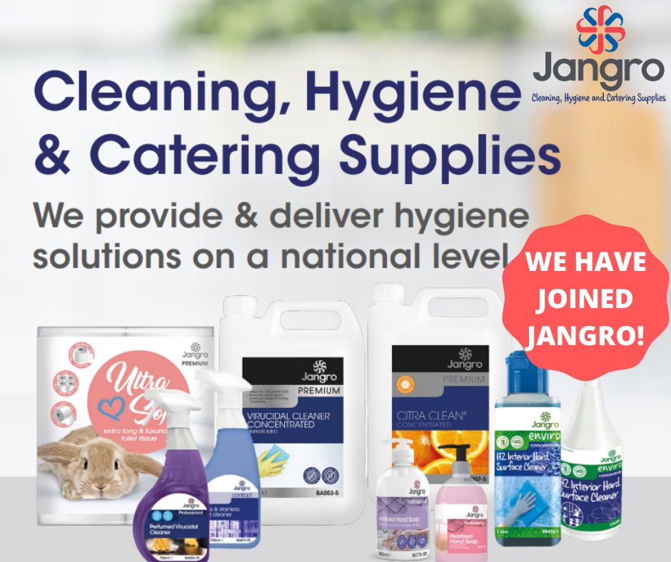TDBSUPPLY's tweet photo. This month TDB Supply have become part of Jangro - the UK's largest network of janitorial supply companies. As well as offering a huge opportunity for the business it will benefit you as a customer too! Read the full article here > https://t.co/QknwTycJ2D https://t.co/4p1K4OksvW