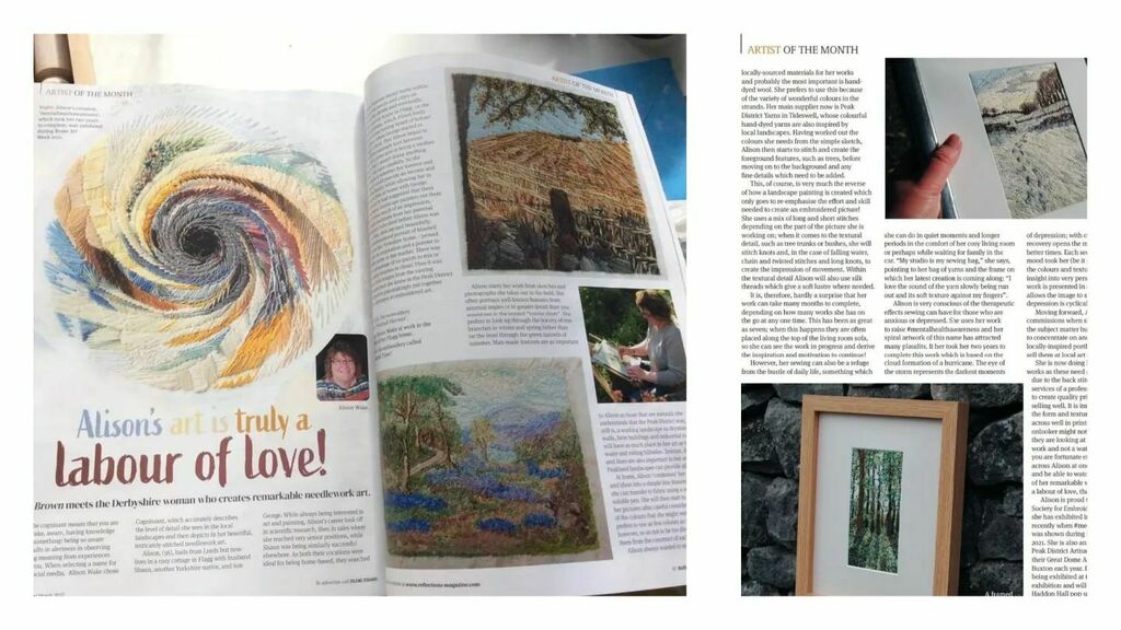 cognissart's tweet photo. If you live in Chesterfield, Dronfield, Matlock, Bakewell and Surrounding Areas watch out for your copy of @reflectionsmag
It's their 30th anniversary edition and I am Artist of the Month 😁
#artistofthemonth #reflectionsmag #reflectionsmag #derbysh… https://t.co/ttUuUIPkDJ https://t.co/Za8ZkQgymw