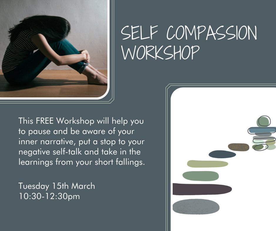 SSRC_Bracknell's tweet photo. Do you ever feel that your inner critic takes over your day and your inner narrative turns into negative self-talk that brings you down? 
If that is the case this course is for you. 
https://t.co/mg06bb3oM8 https://t.co/A3KCQGyExL