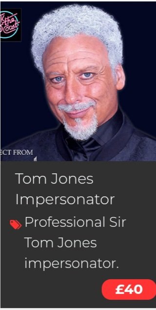 Eye7710's tweet photo. @mattletiss7 LeTissier £30, are you having a laugh? Tom Jones impersonator, £40. If you can afford the extra £10, I'd recommend it. https://t.co/XO5MFvvJtk