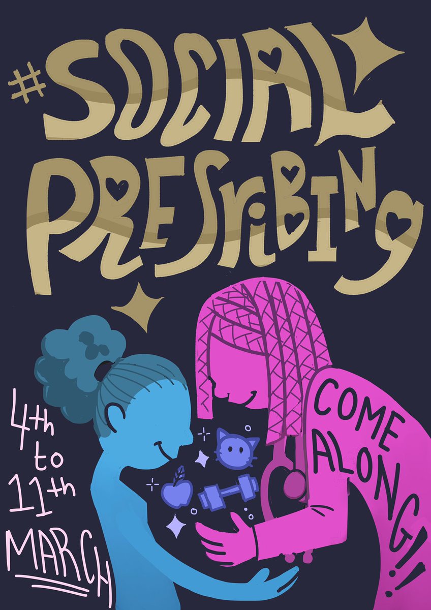 SP_champScheme's tweet photo. How incredible are these graphics? Created by Maureen Nwabueze, medical student and student champion @EdinUniMedicine, to celebrate #SocialPrescribingWeek! 🎨🙌

Happy #SocialPrescribingDay to everyone who enables #SocialPrescribing to have a positive impact on people’s lives. 🌟 https://t.co/ypbDvRJo3V