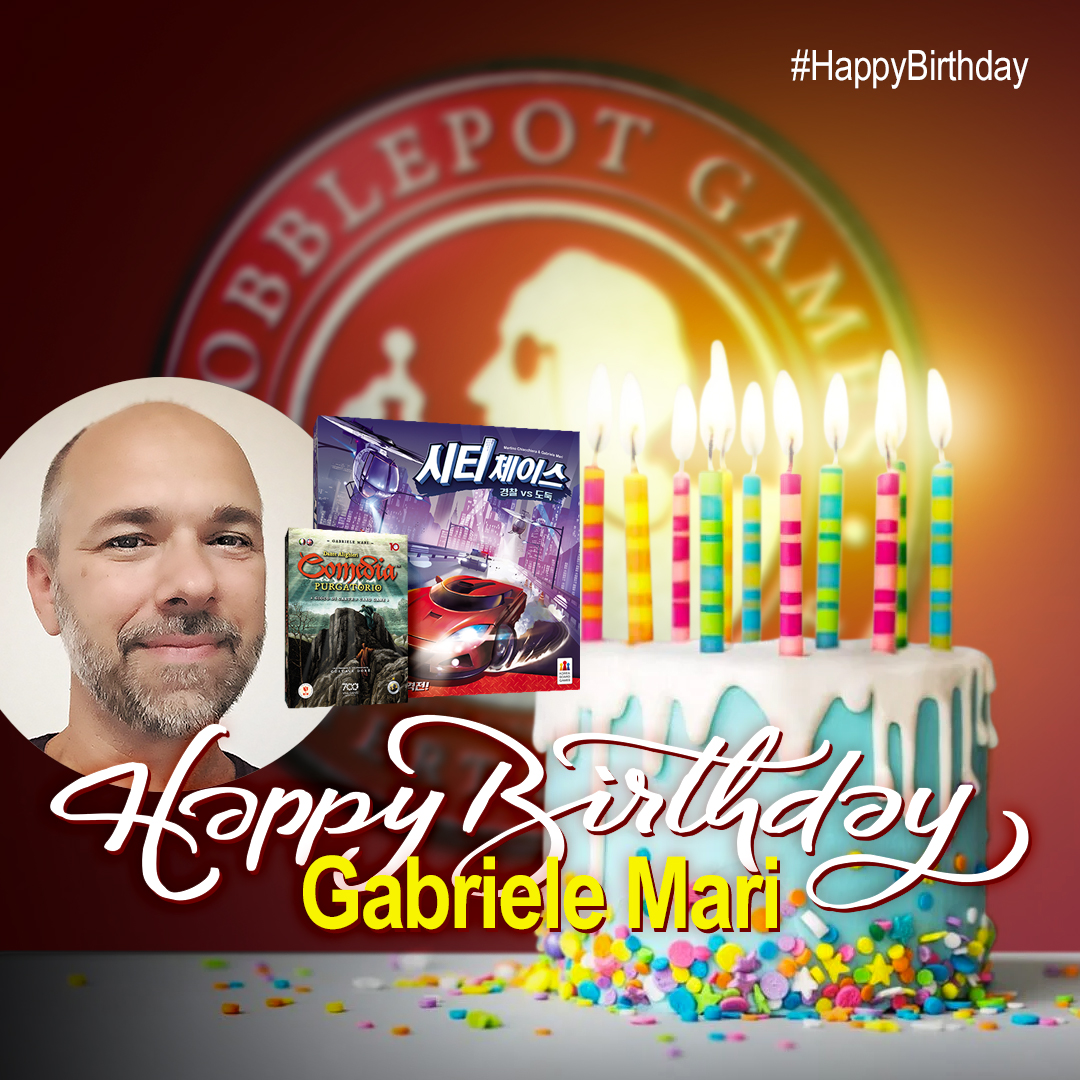 CobblepotGames's tweet photo. #HappyBirthday Gabriele Mari!
🥳 Gabriele celebrates his birthday having already published two new games with us in 2022: City Chase™ by @koreaboardgames, and Dante Alighieri Comedia: Purgatorio™, in presale with @TopHatGames2.
🎂 Play hard and eat lots of cake Gabriele! https://t.co/m0VVETODwO
