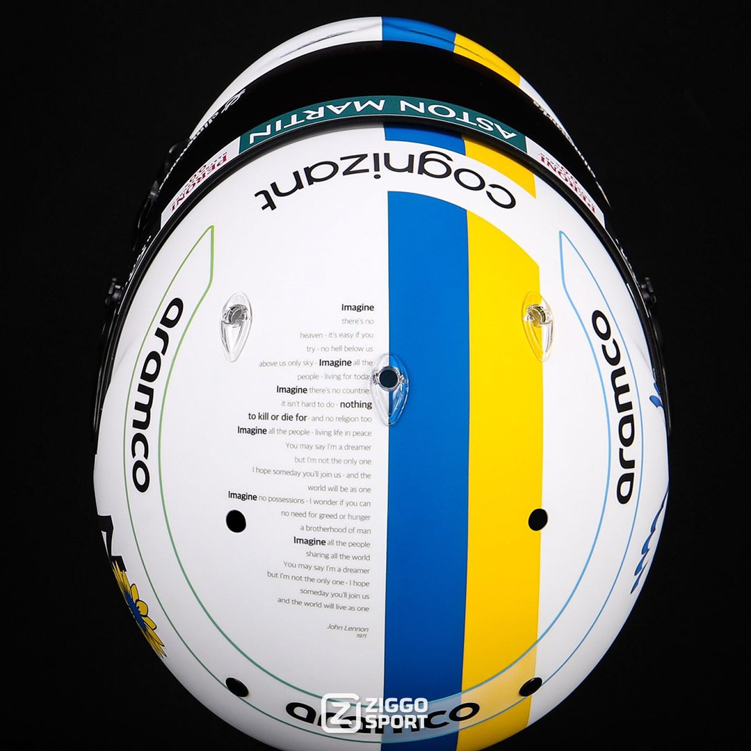 ZS_Racing's tweet photo. 𝑰𝒎𝒂𝒈𝒊𝒏𝒆 🕊

Een prachtige helm met een nog mooier statement van Sebastian Vettel 🙏🏼
Tijdens de testdagen in Bahrein draagt de Duitser deze helm 👏🏼

#ZiggoSport #SebastianVettel #NoWar https://t.co/P1mPis0pdr