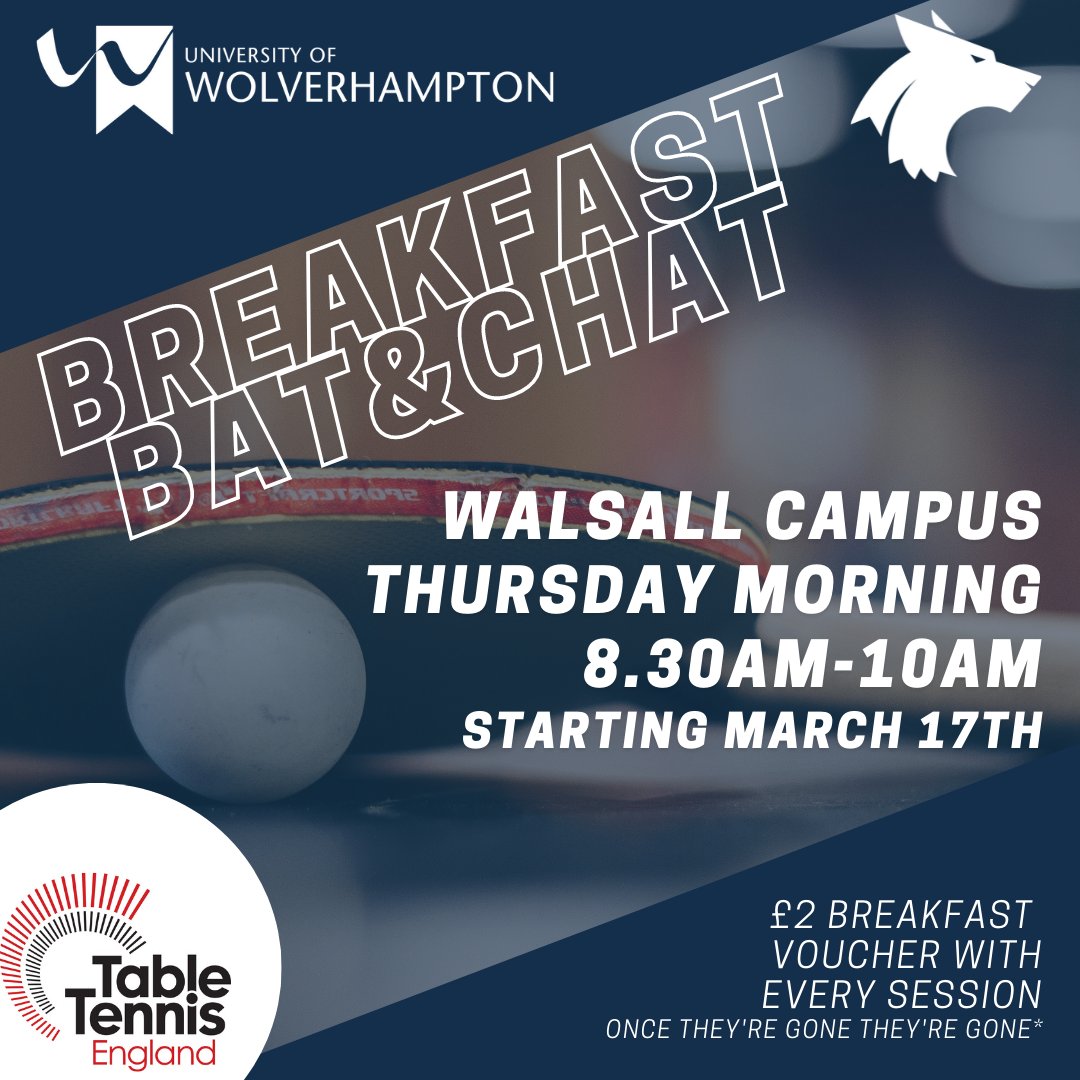 wlv_sport's tweet image. We have recently been successful in a bid from @TableTennisENG to launch brand-new table tennis sessions for students, staff and the community here at @wlv_uni. Sessions launch from tomorrow! Find out more here: rb.gy/ekgkxs