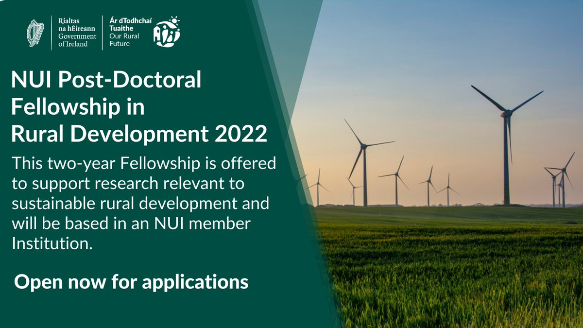 Minister @HHumphreysFG  and the National University of Ireland have launched a Post-Doctoral Fellowship in Rural Development.

For more: bit.ly/3vU2kPG