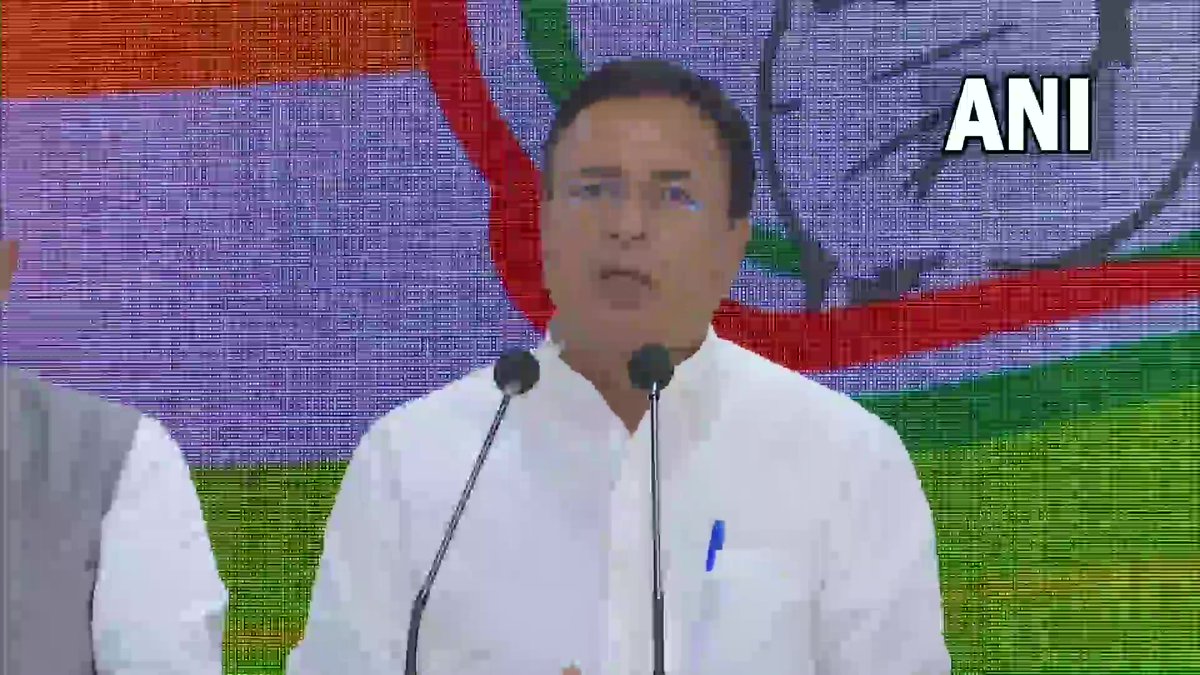 ANI's tweet image. In Punjab, Congres presented a new leadership through Charanjit Singh Channi who is son of the soil, but the entire anti-incumbency of 4.5 years under Captain Amarinder Singh could not be overcome and hence people voted for AAP for change: Congress leader Randeep Singh Surjewala