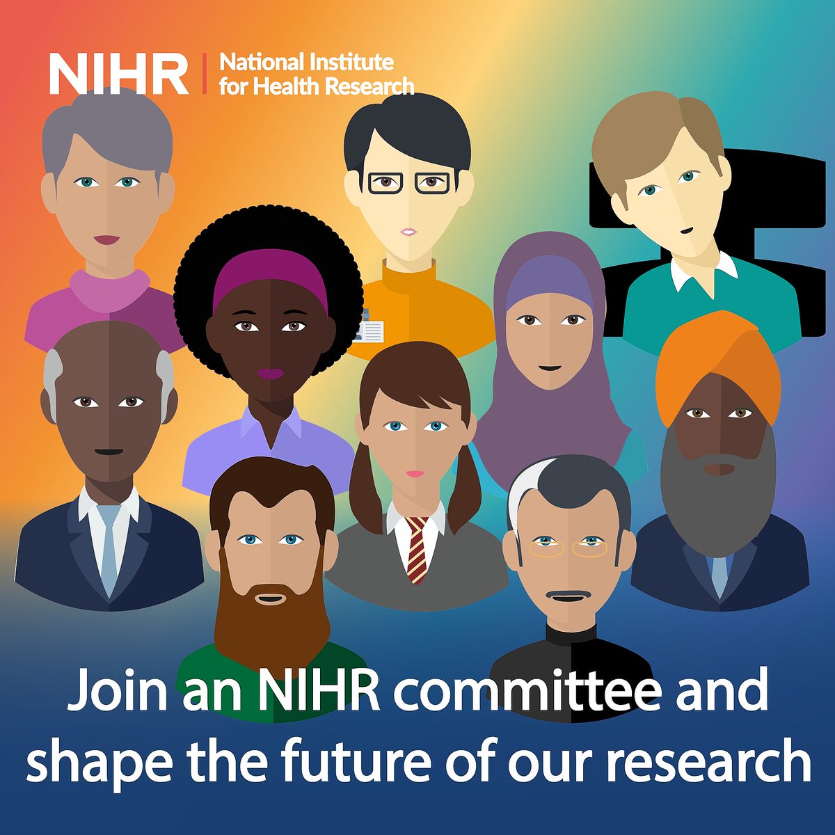 NIHRinvolvement's tweet photo. Could you use your experiences to help to shape future research? Today we have opened applications for a number of new opportunities for members of the public to join #NIHR committees. Find out more and apply: https://t.co/3DErEUMS5T https://t.co/lJJJj18psd