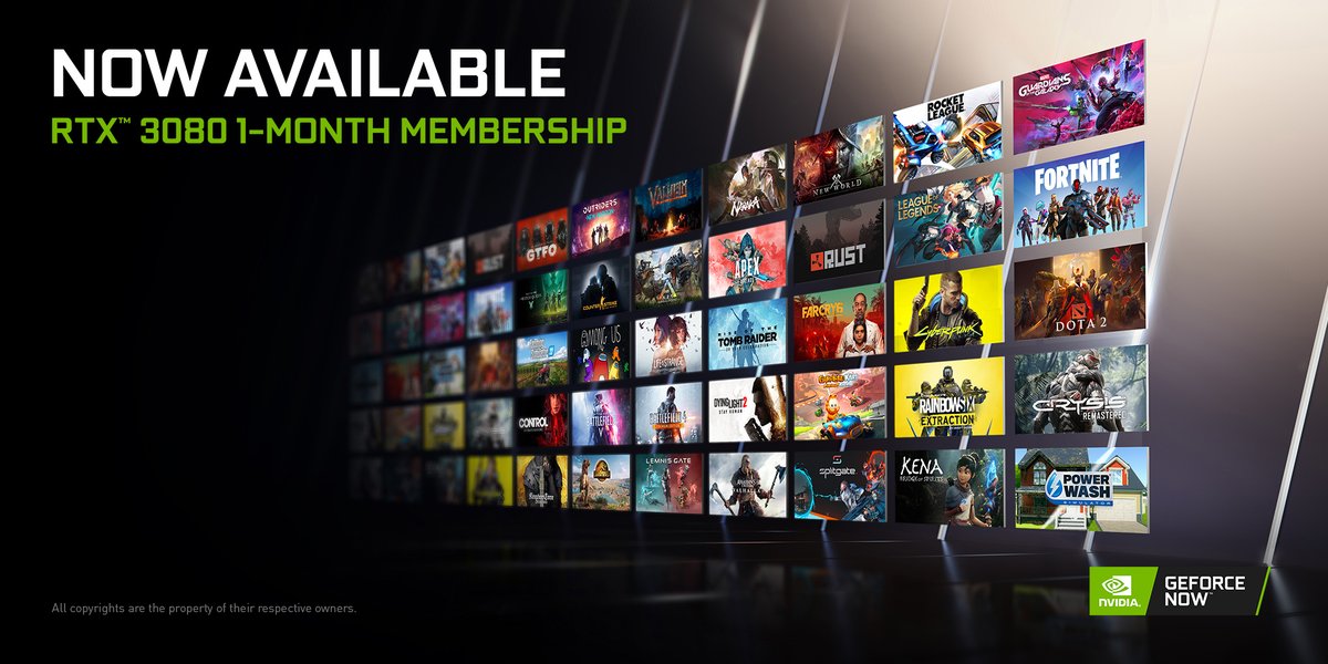 tomwarren's tweet photo. Nvidia is making its top RTX 3080 tier of GeForce Now available for $19.99 per month. This is the best game streaming service out there, and you no longer have to sign up for 6 months to try out raytracing or 120fps game streaming. Details here: https://t.co/648pyyg5dG https://t.co/eigfLXHzPQ