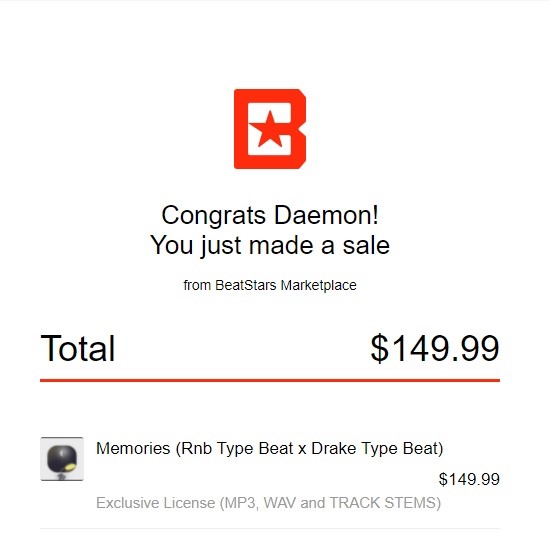 First exclusivity sale <a href="/BeatStars/">BeatStars</a>
