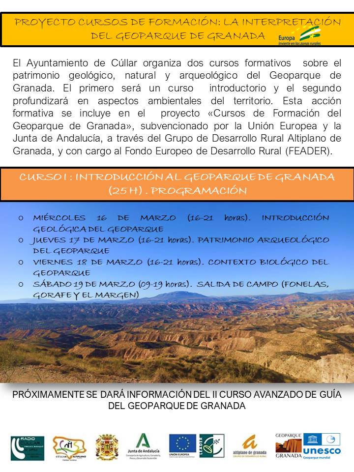 CullarGranada's tweet photo. Curso formativo sobre el patrimonio geológico, natural, social y cultural del Geoparque de Granada "CONOCE Y DESCUBRE EL GEOPARQUE DE GRANADA"

https://t.co/WzVg4sqp4D https://t.co/t2PuEtpa9H