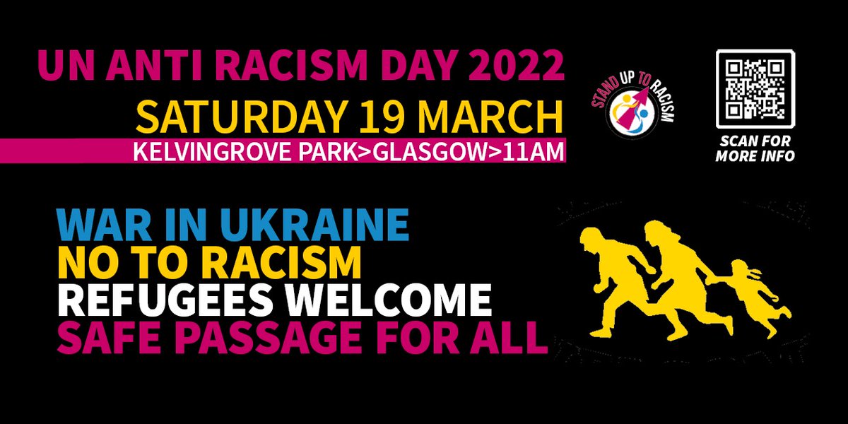 wfpb4p's tweet photo. Solidarity for ALL refugees
#UkraineWar #SafePassage
The #NationalityBordersBill creates new obstacles for asylum seekers.
March 19 #MarchAgainstRacism in Glasgow &amp; say #RefugeesWelcome
@The_TUC @AntiRacismDay #AllRefugeesWelcome #Unions4Unity #UnionsAgainstRacism https://t.co/VrNIr68OPJ