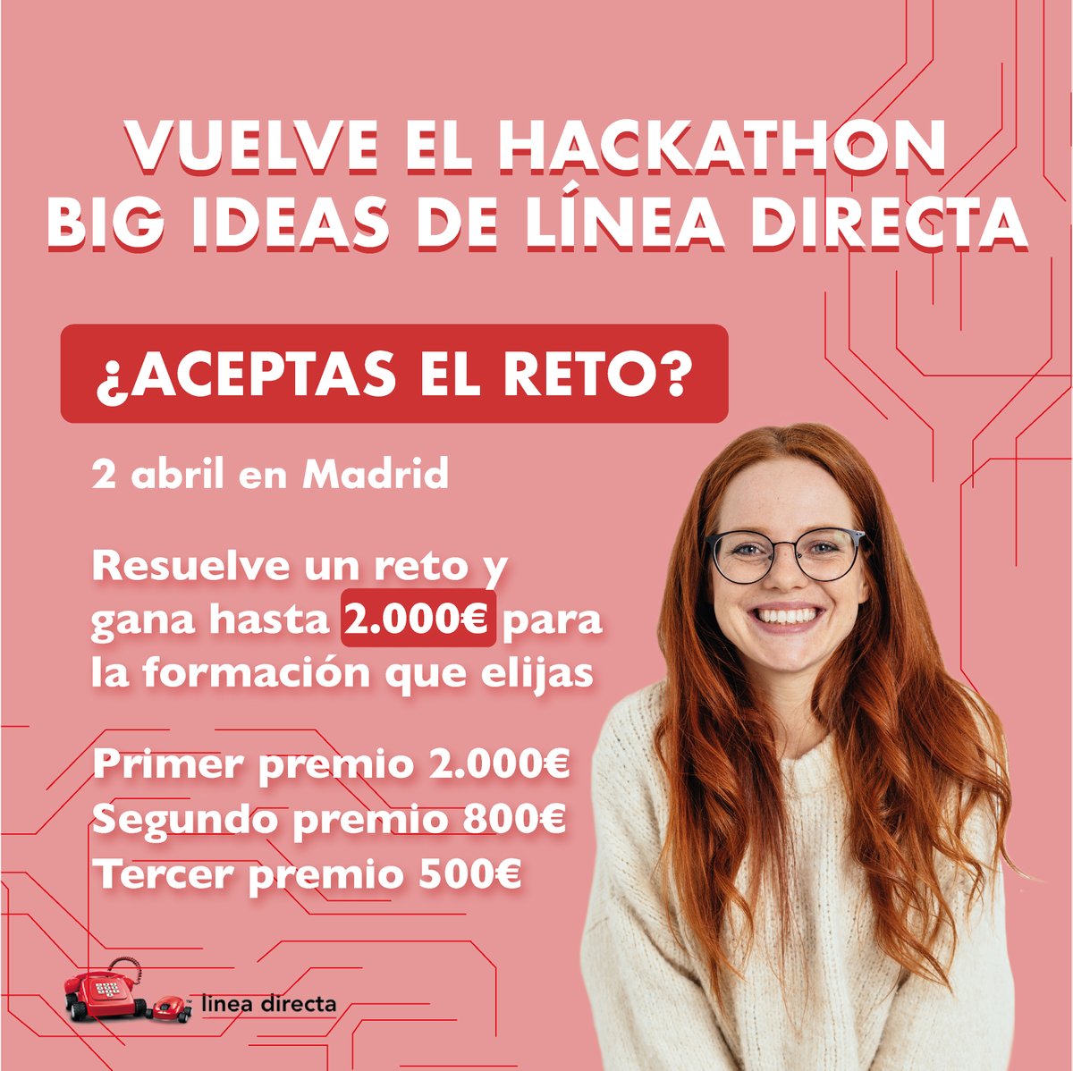 speie_us's tweet photo. 📣Si estás estudiando los dos últimos años de Grado o cursando un máster aprovecha la oportunidad de ganar hasta 2.000€ y participa en el #HackathonDigital #BigIdeas de @LineaDirecta_es
🗓Hasta el 24 de marzo
Inscríbete aquí 👉🏻 https://t.co/X7INuqZpRF
@unisevilla https://t.co/GDgKua8iTx