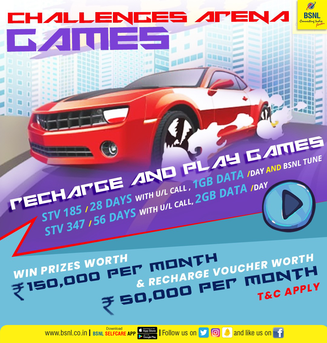 BSNLCorporate's tweet photo. Check out our new exciting #STV's for the #Gaming Fans! Plus win exciting #prizes.
#BSNL #STV185 #STV347 @bsnltunes
#AzadiKaAmritMahotsav @AmritMahotsav https://t.co/XjZz0VgIhW