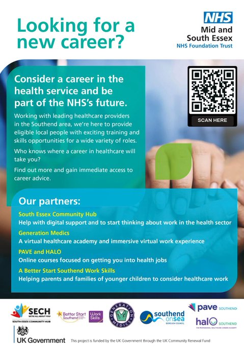 SECHCharity's tweet photo. Want a job in healthcare? Drop in and see us for help to build your CV and work skills. #NCW2022 ๐
Can We Help? โ Sech (https://t.co/v2ik56WCjY) - yes we can! โ
โ
โ
@MSEHospitals @ABSSouthend @GenMedX
@SouthendBC
#MySouthend #Essex #AnchorProgramme #EssexMums #EssexLife https://t.co/9v7Qn23XzK