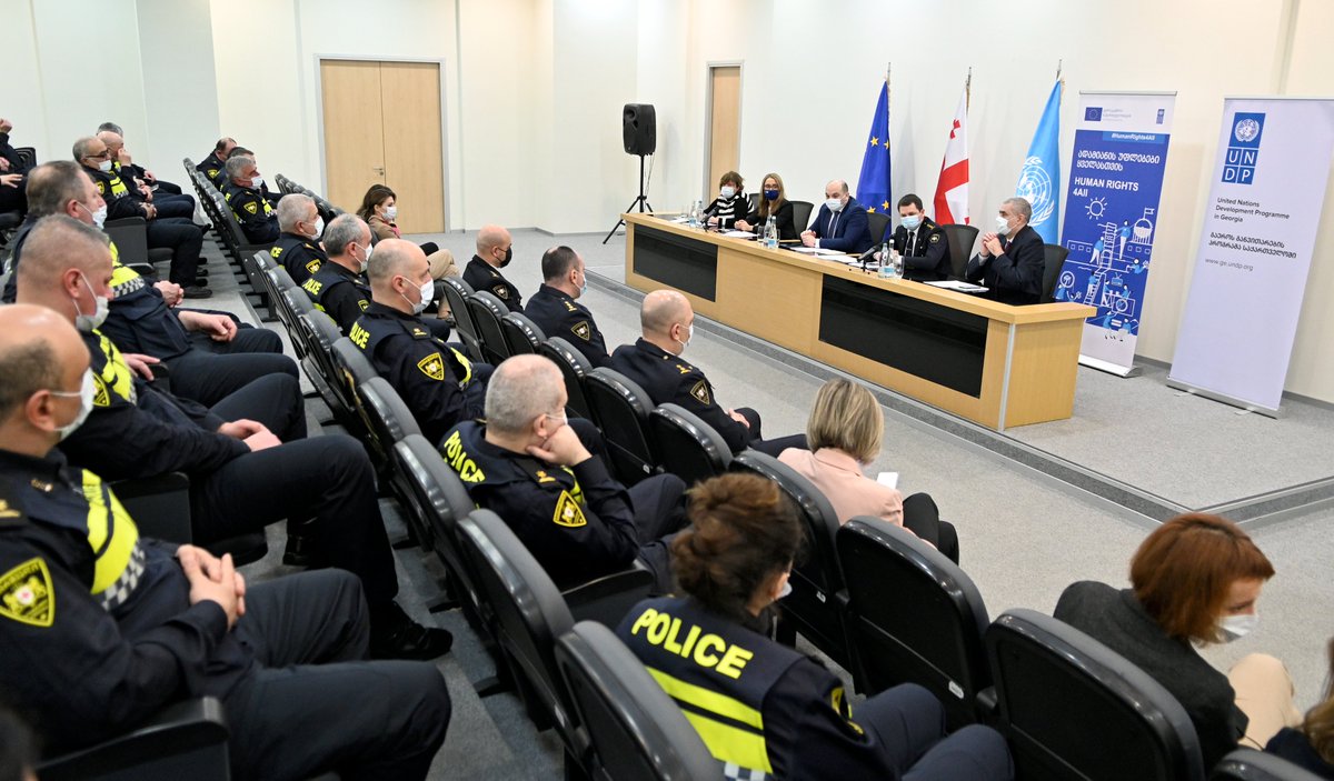 UNDPGeorgia's tweet photo. 600 Georgian patrol police officers are learning how to better protect the rights of people with #disabilities 
The exercise follows the training of trainers for @MIAofGeorgia staff organised by @EUinGeorgia @UNDPGeorgia @JointSDGFund 

♿🙌🧑‍🦽👩‍🦯
#HumanRights4All #EmbraceDiversity https://t.co/BNWztrfUmt