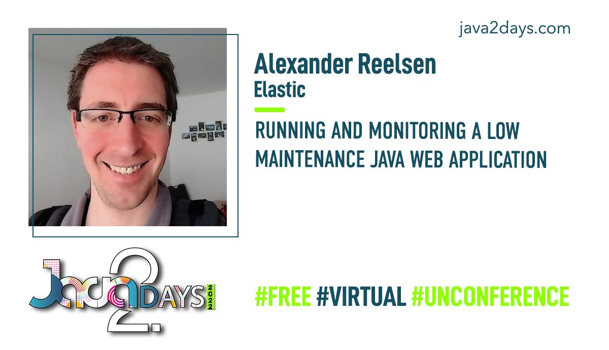 Java2Days (@java2days) on Twitter photo Join Alexander Reelsen <a href="/spinscale/">Alexander Reelsen</a> on #Java2days for his session “Running and monitoring a low maintenance Java web application”. Join his talk at 13:30 EET here: inevent.com/DevStyler-1608… Join Alexander Reelsen <a href="/spinscale/">Alexander Reelsen</a> on #Java2days for his session “Running and monitoring a low maintenance Java web application”. Join his talk at 13:30 EET here: inevent.com/DevStyler-1608…